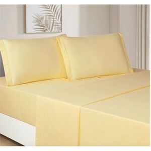 Twinkle Spot Yellow 100% Double Layer Cotton Queen Sheet Set with Pillowcase